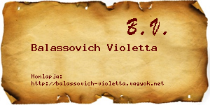 Balassovich Violetta névjegykártya